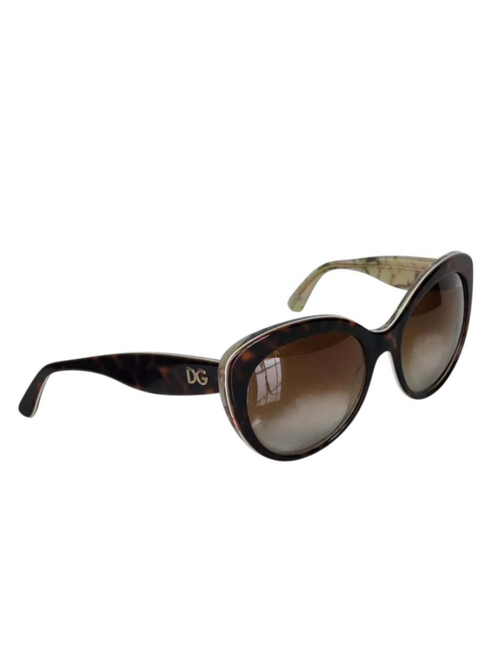 DOLCE & GABBANA Women's Brown Green Tortoise Cat Eye Sunglasses DG 4236 2841/T5